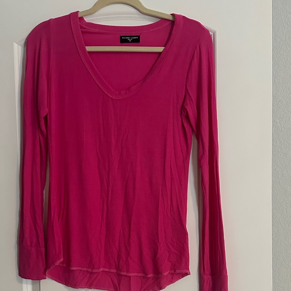 Michael Lauren Pink Long Sleeve Top